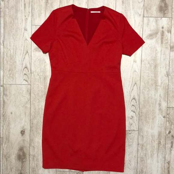 3/30$ T Tahari red midi dress size L - Picture 2 of 8